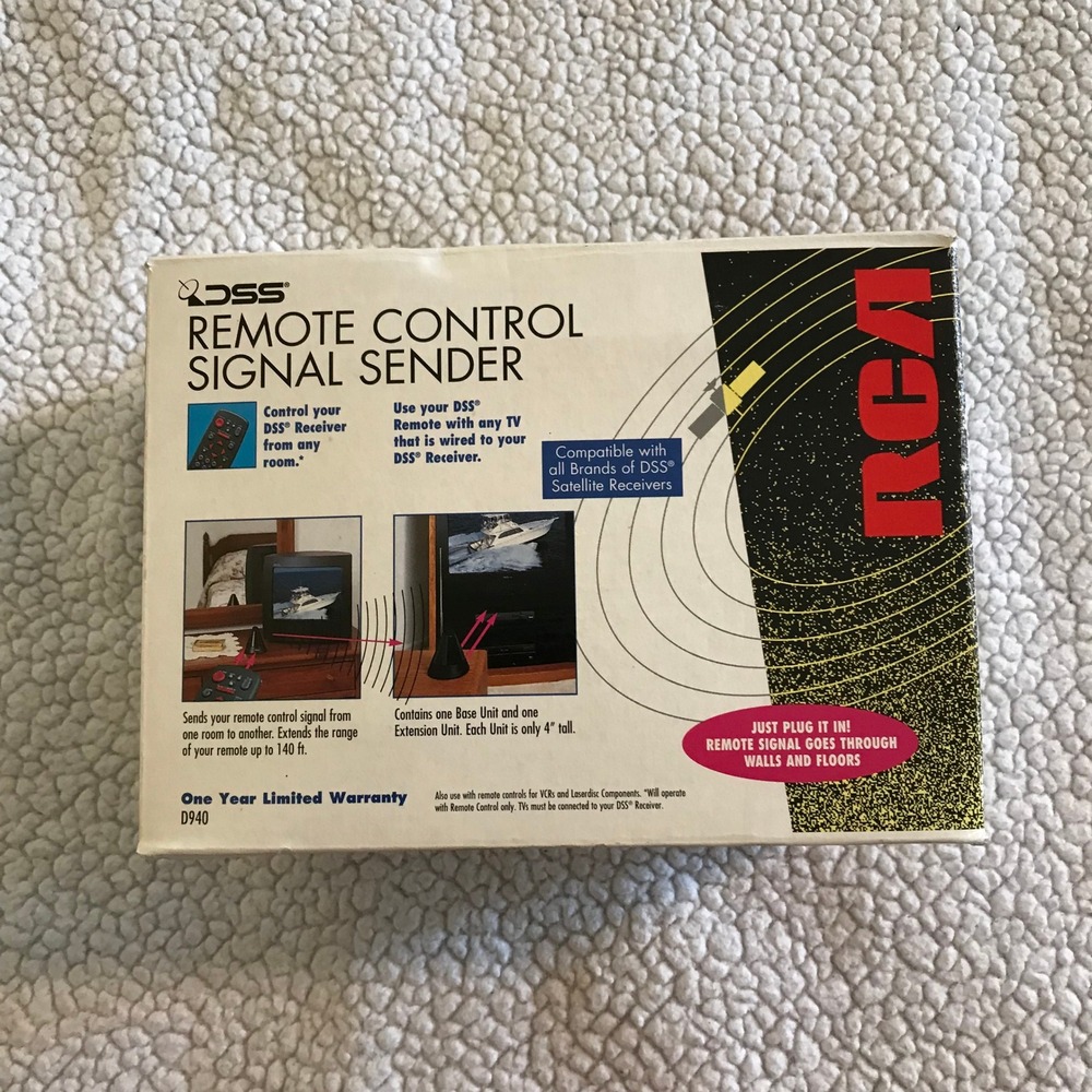 RCA D940 Remote Control Signal Sender Wireless DSS Satellite Extender Vintage